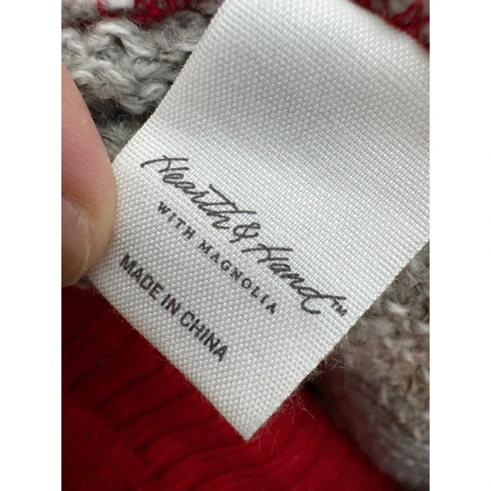 Hearth & Hand with Magnolia Dog Sweater XL Grey Red Marled Knit Pet Clothes
